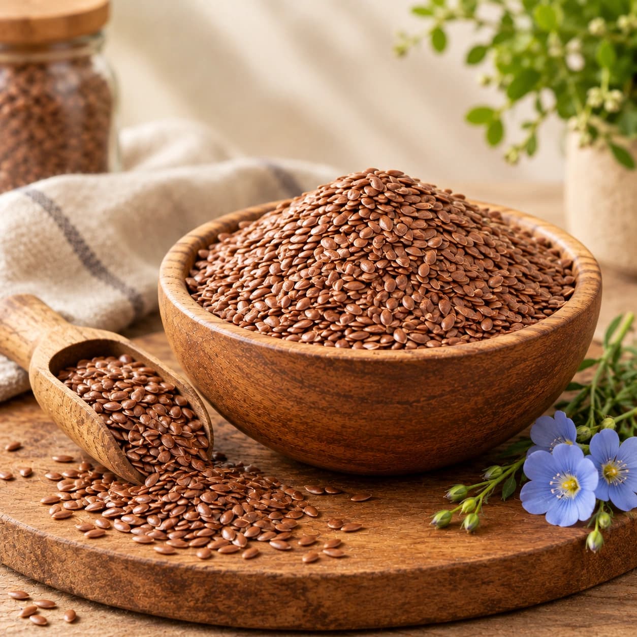Cold-Cleaned Golden Flax Seeds.